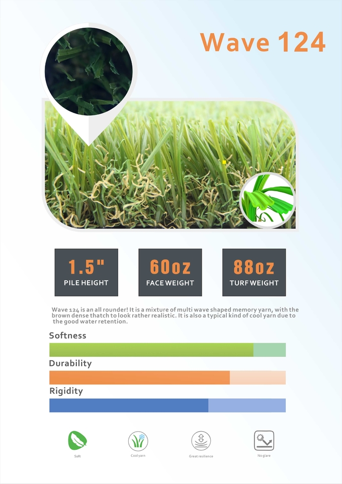 Tapete verde artificial Cesped de grama de jardim para paisagismo 15 m de altura 0