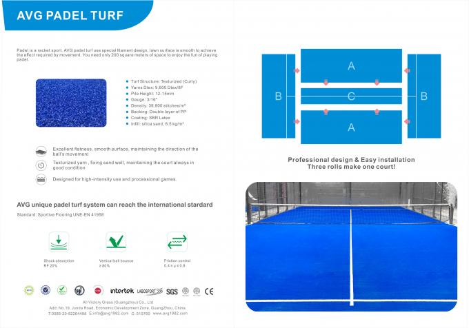 Tapete sintético falsificado artificial do relvado da grama para o campo de tênis de Padel 0