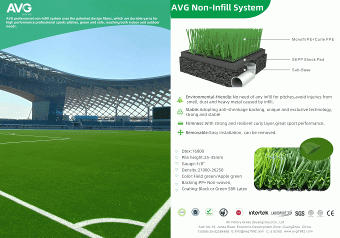 Assoalho artificial verde da grama do futebol sintético a favor do meio ambiente 0